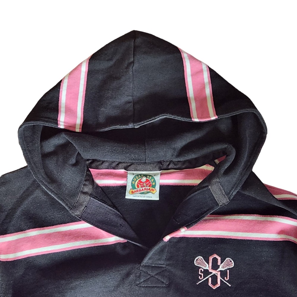 Barbarian Rugby Wear Mens Striped Hoodie Varsity Size S - Picture 2 of 6